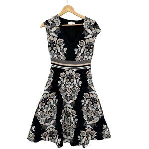 Ettitwa‎ Dress Womens Size 4 Brocade Floral Dark Romantic Floral Whimsigoth